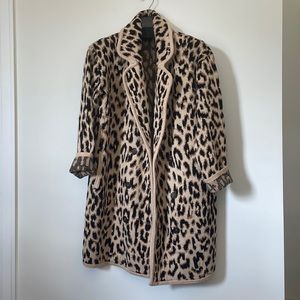 J.Crew Double Breasted Leopard Sweater Coat